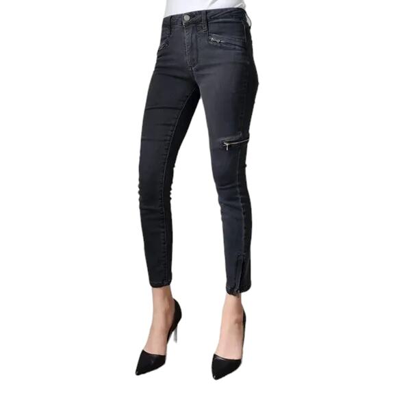 PAIGE Denim Skinny Ankle Zip Jeans in Pearson Wash 25 - Picture 2 of 11